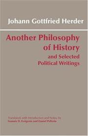 Johann Gottfried Herder another philosophy of history and selected political writings