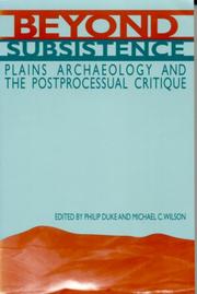 Beyond subsistence plains archaeology and the postprocessual critique