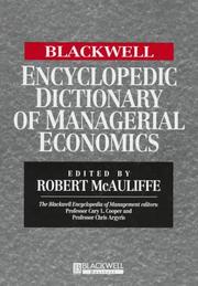 The Blackwell encyclopedic dictionary of managerial economics