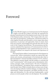 World congress on communication for development lessons, challenges, and the way forward