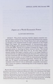 Japan's external economic relations Japanese perspectives