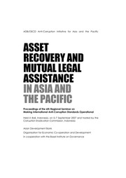 Asset recovery and mutual legal assistance in Asia and the Pacific