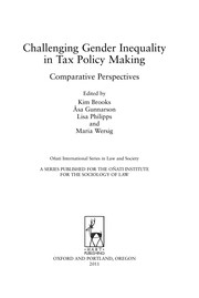 Challenging gender inequality in tax policy making comparative perspectives