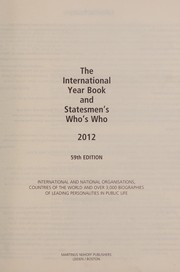 The International year book and statemen's who's who 2012