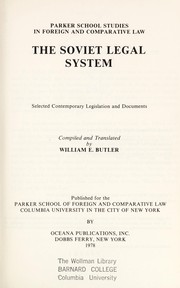 The Soviet legal system selected contemporary legislation and documents