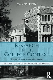 Research in the college context approaches and methods