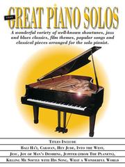 More great piano solos a wonderful variety of well known showtunes, jazz and blue classics, film themes, popular songs and classical pieces arranged for the solo pianist.