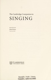 The Cambridge companion to singing