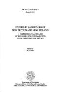 Studies in languages of New Britain and New Ireland