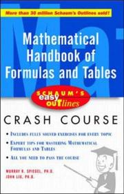 Mathematical handbook of formulas and tables based on Schaum's outline of mathematical handbook of formulas and tables by Murray R. Spiegel and John Liu