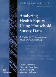 Analyzing health equity using household survey data a guide to techniques and their implementation