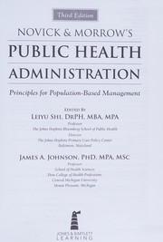 Novick & Morrow's public health administration principles for population-based management.