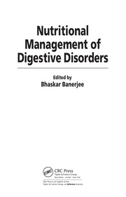 Nutritional management of digestive disorders