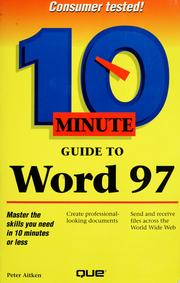 10 minute guide to Microsoft Word 97