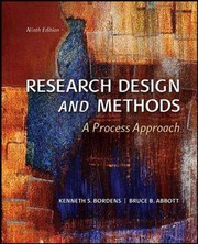 Research design and methods a process approach