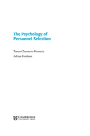 The psychology of personnel selection