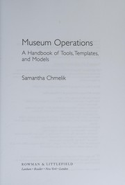 Museum operations a handbook of tools, templates, and models