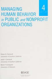 Managing human behavior in public and nonprofit organizations