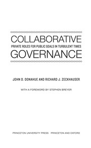 Collaborative governance private roles for public goals in turbulent times
