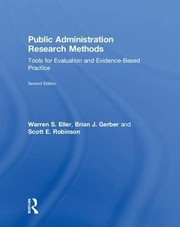 Public administration research methods tools for evaluation and evidence-based practice