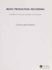 Music production recording : a guide for producers, engineers and musicians