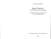 Hegel's dialectic five hermeneutical studies