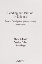 Reading and writing in science tools to develop disciplinary literacy