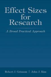 Effect sizes for research a broad practical approach