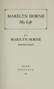 Marilyn Horne my life