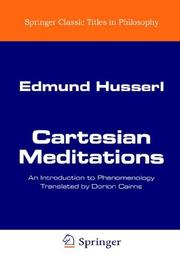Cartesian meditations an introduction to phenomenology