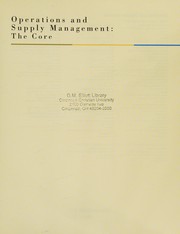 Operations and supply management the core