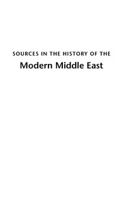 Sources in the history of the modern Middle East