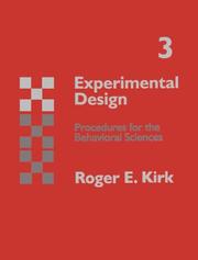 Experimental design procedures for the behavioral sciences