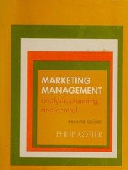 Marketing management; analysis, planning, and control.