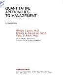 Quantitative approaches to management