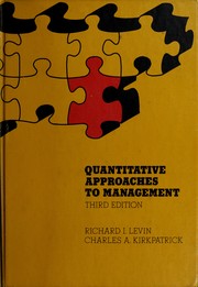 Quantitative approaches to management.