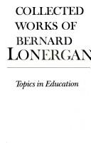 Collected works of Bernard Lonergan