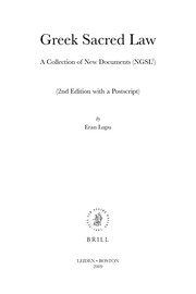 Greek sacred law a collection of new documents (NGSL)