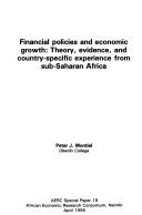 Financial policies and economic growth theory, evidence, and country-specific experience from sub-Saharan Africa