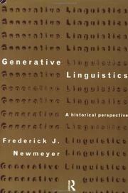 Generative linguistics a historical perspective