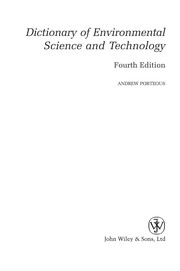 Dictionary of environmental science and technology