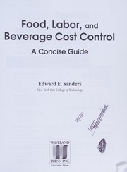 Food, labor, and beverage cost control a concise guide