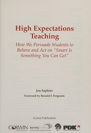 High expectations teaching how we persuade students to believe and act on smart is something you can get