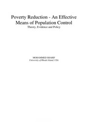 Poverty reduction--an effective means of population control theory, evidence and policy