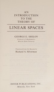 An introduction to the theory of linear spaces