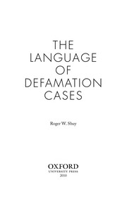 The language of defamation cases