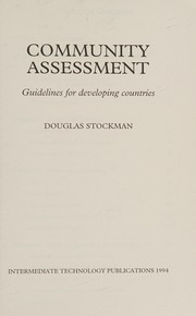 Community assessment guidelines for developing countries