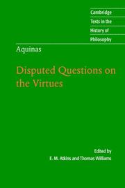 Thomas Aquinas disputed questions on the virtues