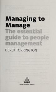 Managing to manage the essential guide to people management