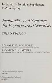 Instructor's solutions supplement to probability and statistics for engineers and scientists